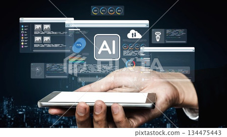 AI Brain Processing Data with Generative Artificial Intelligence Concept Muxer AI Brain Processing Data with Generative Artificial Intelligence Concept Muxer 134475443