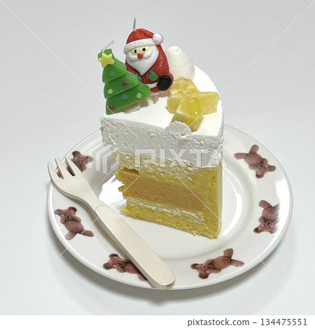 A delectable slice of cake with rich layers of cream and frosting, topped with fresh fruit or sprinkles. Perfect for dessert photography, showcasing indulgence and sweetness in food-related projects. 134475551
