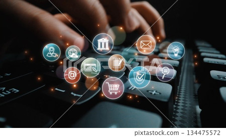 Digital Service Ecosystem and Business Icon Network Marrow Digital Service Ecosystem and Business Icon Network Marrow 134475572