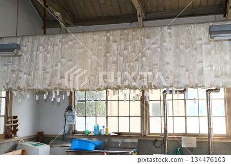 Refined and dried silk threads. Processing of silk fabrics. 134476103