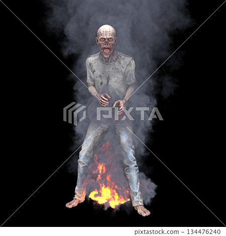 燃燒的男性殭屍 134476240