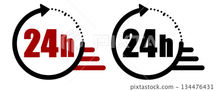 24-hour delivery and fast response icon 24-hour delivery and fast response icon 134476431