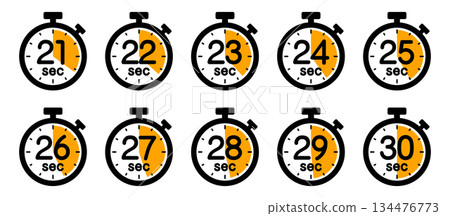 秒錶圖示顯示時間（21秒/22秒/23秒/24秒/25秒/26秒/27秒/28秒） 134476773