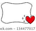 Hand drawn heart with gentle line frame 134477017