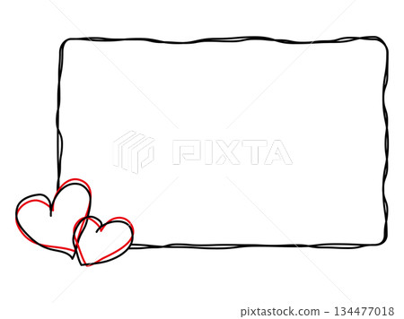 Hand-drawn heart frame 134477018