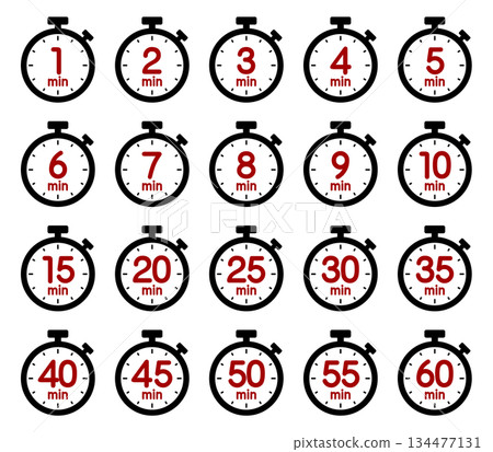 Stopwatch icon showing time 134477131