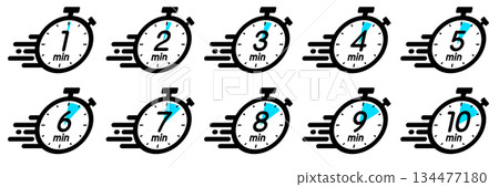 Time management icon showing speedy time 134477180