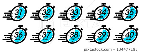 Time management icon showing speedy time 134477183
