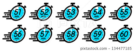 Time management icon showing speedy time 134477185