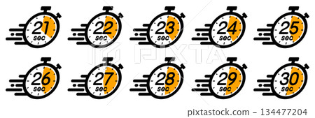 Time management icon showing speedy time 134477204