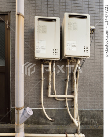 Gas water heater in an old apartment building Gas water heater in an old apartment building 134477223