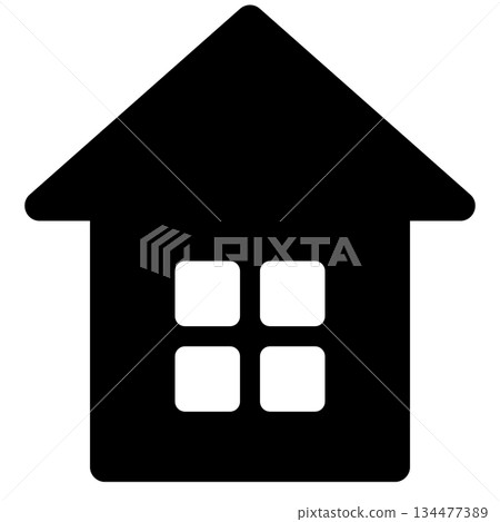 簡單可愛的房子輪廓圖標 134477389