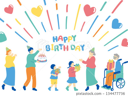 Family celebrating birthday Family celebrating birthday 134477736
