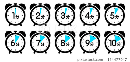 時鐘圖示顯示時間（1分鐘/2分鐘/3分鐘/4分鐘/5分鐘/6分鐘/7分鐘/8分鐘/9分鐘/10分鐘） 134477947