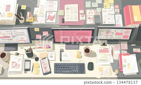 一張展示正在進行的工作任務狀態的商業圖片 134478137