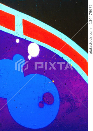 Vibrant Abstract Street Art with Bold Blue, Red, Black Accents Vibrant Abstract Street Art with Bold Blue, Red, Black Accents 134479673