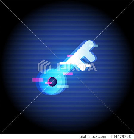 Digital Key Glitch Technology Background Security Digital Key Glitch Technology Background Security 134479798