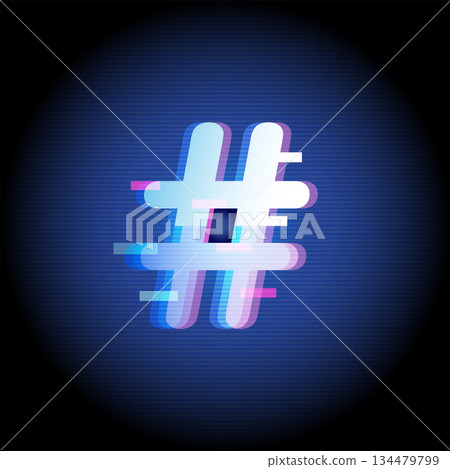 Hashtag Glitch Technology Background Social Media 134479799