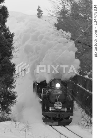 Banetsu West Line SL擁有雪景 134479834