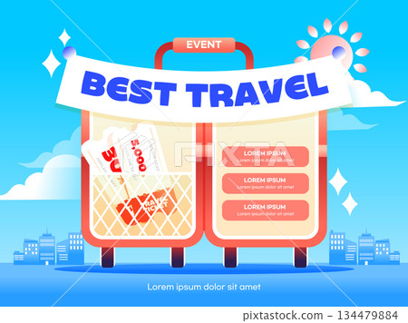 Holiday Vacation Travel Event Template 134479884