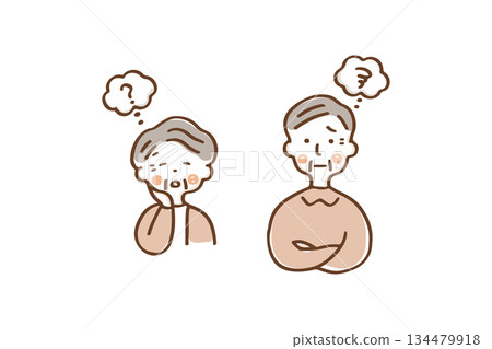 Worried senior couple ② Worried senior couple ② 134479918