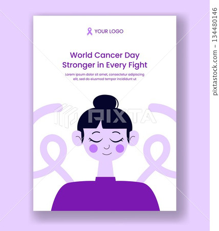 World Cancer Day Flat Cartoon Hand Drawn Vertical Poster Background Illustration World Cancer Day Flat Cartoon Hand Drawn Vertical Poster Background Illustration 134480146