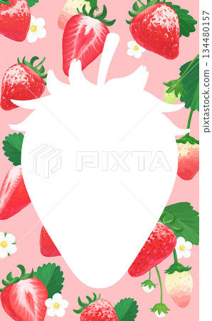手繪草莓插畫邊框_草莓類型 134480157