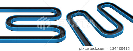 Set of Airport luggage conveyor belt from baggage claim area on white background. 134480415