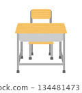 school desk and chair illustration 134481473