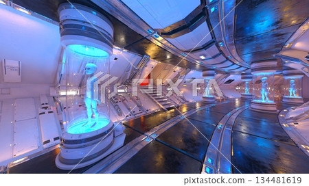 Scenery inside the spacecraft 134481619
