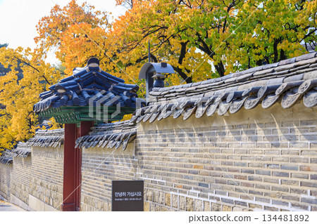 Autumn scenery at the Korean palace Autumn scenery at the Korean palace 134481892