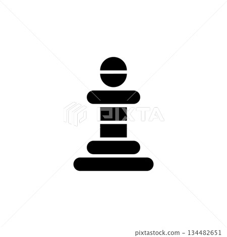 Chess pawn. Simple vector logo. Abstract silhouette on white background. 134482651