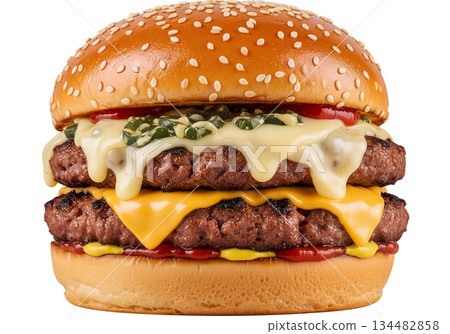 hamburger on white background 134482858