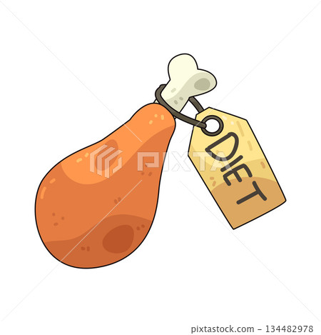 illustration of Chicken Leg with diet tag illustration of Chicken Leg with diet tag 134482978
