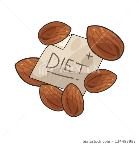 illustration of Almonds for Diet illustration of Almonds for Diet 134482982