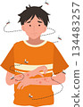 mosquito bite allergy and insect borne disease concept with scratching man illustration 134483257