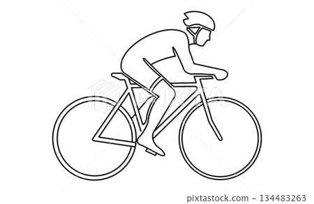 線條畫插圖圖標，代表愛好和騎行 134483263