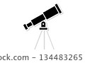 Hobby astronomy: Simple icon illustration of a telescope 134483265