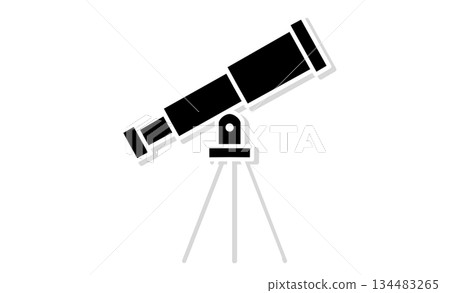 Hobby astronomy: Simple icon illustration of a telescope Hobby astronomy: Simple icon illustration of a telescope 134483265