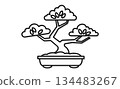 Bonsai icon illustration representing gardening hobby 134483267
