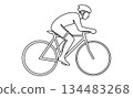 Line drawing illustration icon representing hobbies and cycling 134483268