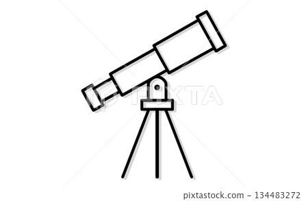 Hobby astronomy: Simple icon illustration of a telescope 134483272