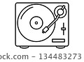 Hobbies: Monochrome icon of a record player for enjoying music 134483273
