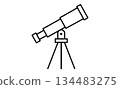 Hobby astronomy: Simple icon illustration of a telescope 134483275