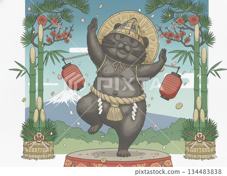 新年好運連連，財源廣進－金長狸雕像，阿波舞版 134483838