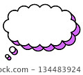 水平雲狀 3D 對話氣泡圖標 水平雲狀 3D 對話氣泡圖標 134483924