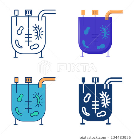 Bioreactor icon set 134483936
