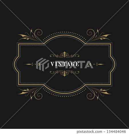 Vintage frame. Vintage style. retro labels. wedding ornaments, invitation card. Vintage frame. Vintage style. retro labels. wedding ornaments, invitation card. 134484046