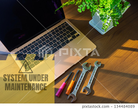 Image of a warning message during system maintenance 134484089