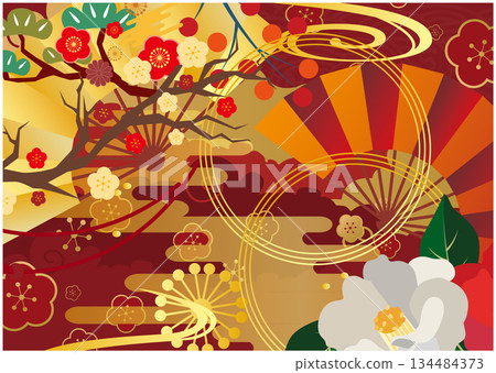 新年日式背景 134484373